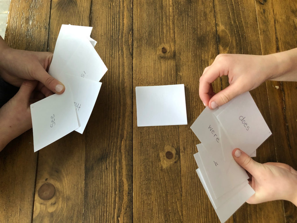 Playing Go-Fish to learn spelling words