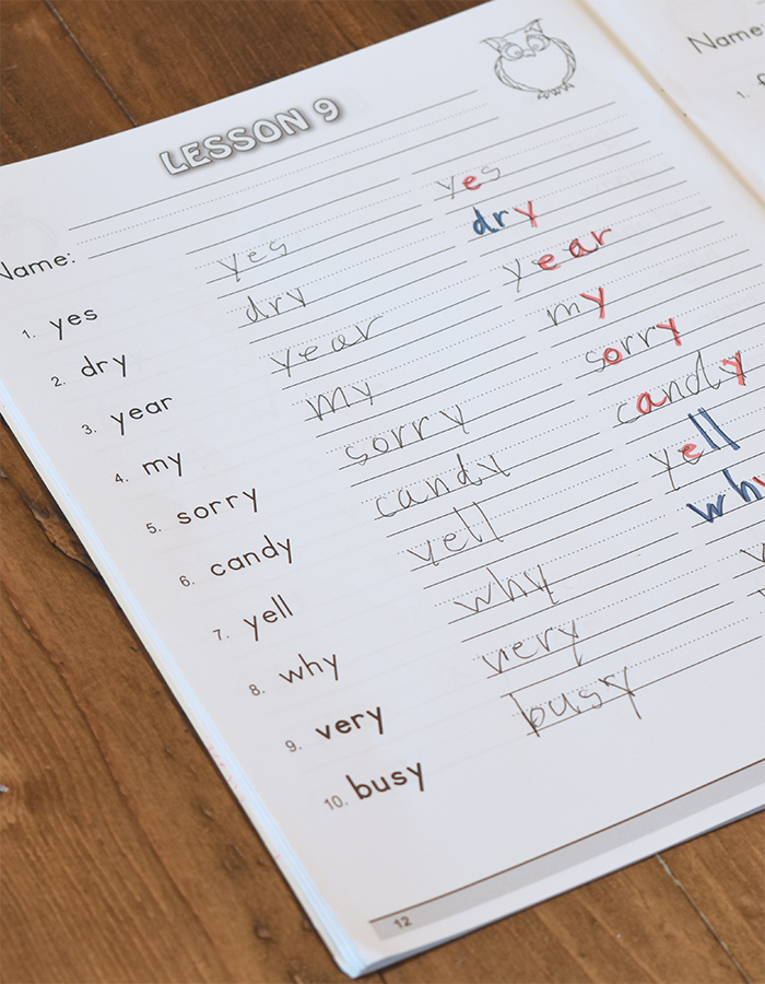 Spelling practice sheets 